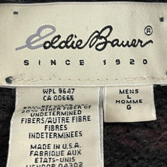 Vintage Eddie Bauer Wool Blend Sweater Men’s Large Made in USA, Heathered knit - Picture 2 of 5